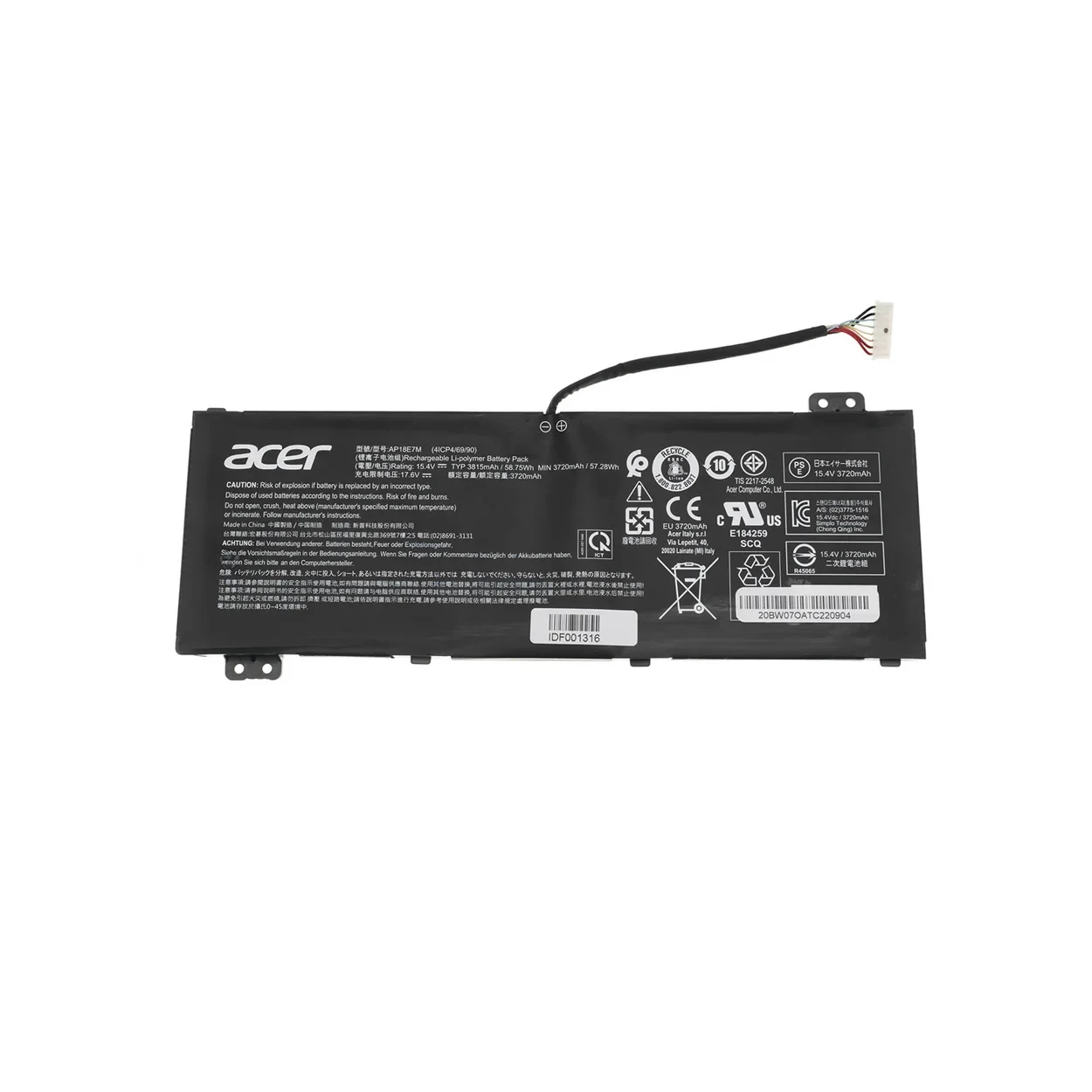 Аккумулятор для ноутбука Acer Nitro 5 AN515-54 AN515-53 AN515-43 7 AN715-51 Nitro 7 AN715-51 Predator Helios 300 PH315-52 PH317-53 AP18E7M