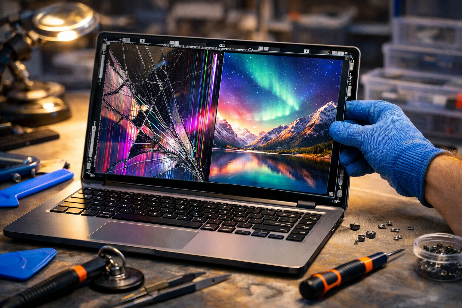 zamena ekrana notebook almaty